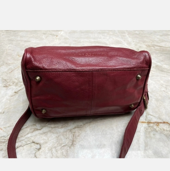 LIEBESKIND Berlin Buttery Soft Leather Wine/Burgundy  Crossbody Satchel Tote - Picture 7 of 10